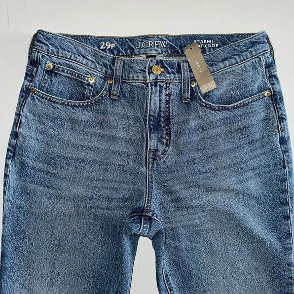 J Crew 9 Inch Demi Boot Crop Jeans NWT Size 29P Raw Hem Style BY239 - Picture 2 of 12
